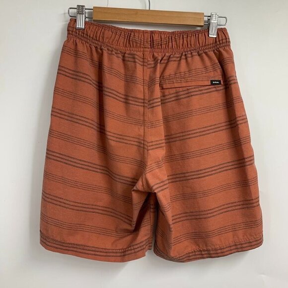 Prana men's  Metric E-Waist Red Clay Stripe 1969451 Boardshort Size S - Picture 2 of 13